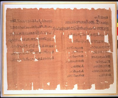 Testament einer Thebanerin namens Naunakhte, das ihr Eigentum unter den Kindern ihrer zwei Ehen verteilt, Hieratische Inschrift, ca. 1156-51 v. Chr. von Egyptian 20th Dynasty